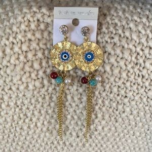Gold boho Dangle Unique Earrings